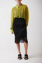 LOLA SKIRT IN BLACK CREPE DE CHINE WITH FRINGES