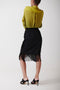 LOLA SKIRT IN BLACK CREPE DE CHINE WITH FRINGES