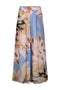 PILAR IN GEORGETTE STAMPATA BOUGANVILLE AZZURRA