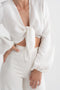 SUSIE TOP IN WHITE LINEN